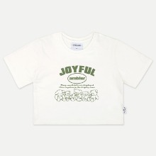 엠블러 Joyful 크롭 반팔 티셔츠 ACR301 (크림)