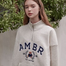 엠블러 School Bear 남여공용 오버핏 기모 아노락 티셔츠 ANO301 (오트밀)