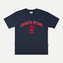 엠블러 남여공용 Retriever 오버핏 반팔 티셔츠 AS1006 (네이비)